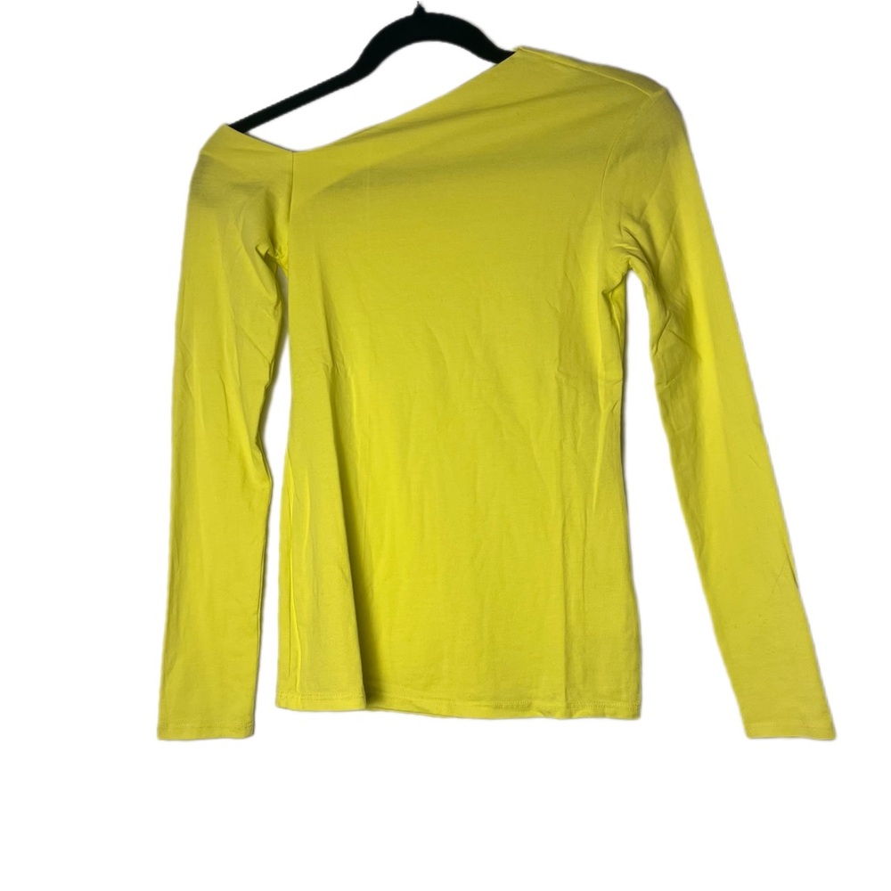 ENZA COSTA • Citron Asymmetrical Long Sleeve Top • Small
